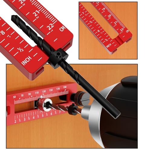 Cabinet Hardware Jig – Adjustable Drill Guide Template for Knobs & Handles, Marking Gauge Tools for Woodworking (Fits 2.5" to 7.8" Spacing) ﻿