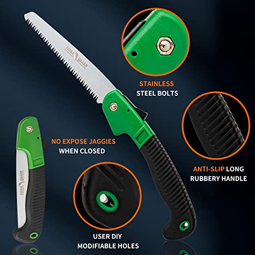 FLORA GUARD 7.7-Inch Folding Hand Saw - color: Green, size: 7.7 Inch