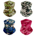 ARMORAY Neck Gaiter Face Mask - 4 Pack Reusable & Washable Cloth Face Cover - color: Digital Camo + Mud Camo + Blue Camo + Pink Camo (4 Pack)