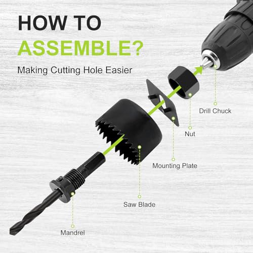 16-Piece Hole Saw Kit for Wood, Drywall & PVC, 3/4"-5" - size: Carbon Steel 16Pcs