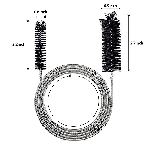 Drain Brush Pipe Cleaning Brush Slim Drain Hole Cleaning Tool Hose Flexible Feeding Tube Cleaning Brush Black Color - style: Two Heads Black Color