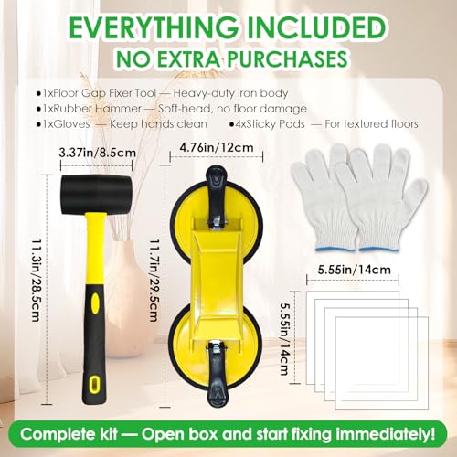 Floor Gap Fixer Tool Vinyl Planking Tools Laminate Floor Repair Kit - color: Yellow