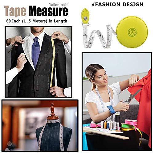 Sewing Tape Measure, Medical Body Cloth Tailor Craft Dieting Measuring Tape, 79 Inch/2 M Dual Sided Retractable Ruler with Push Button Round(1 Pack, Green) - color: Green 1 pack