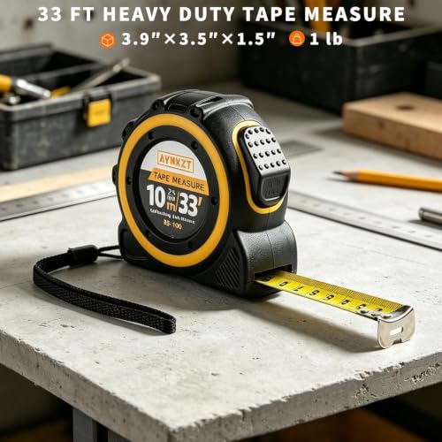 33 FT Heavy Duty Tape Measure for Body Fabric Measuring Retractable