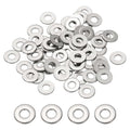 PATIKIL #4 304 Stainless Steel Flat Washers, 50 Pcs Round Metal Washer Small Spacer for Screws Bolts Nuts Assortment (1/8" ID x 1/3" OD) - size: #4 (1/8" ID x 1/3" OD)