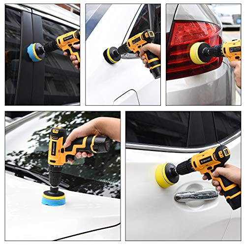 Kshineni Buffing Pads 3 Inch Car Buffer Pad, 22 Pcs Drill Polishing Kit, Polisher Pads Kit Sponge Pads Car Foam Drill for Polishing, Sanding, Waxing, Sealing Glaze - size: 3Inch-22Pcs