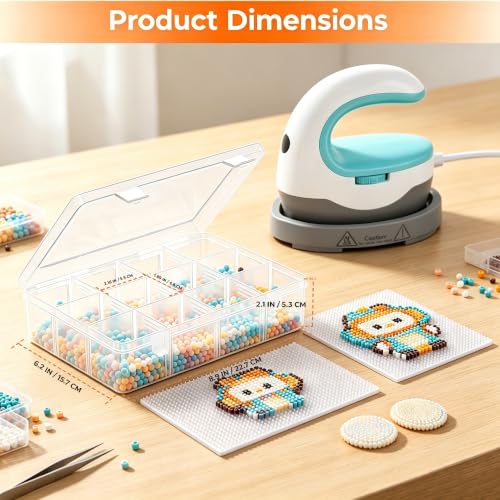 HTVRONT 12 Grids Clear Bead Organizers and Storage