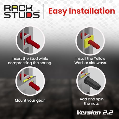 Rackstuds R20 Series II - Server Rack Screws 20 Pack | Cage Nut Replacement | Red 2.22mm/0.086" | A Faster, Easier Solution for Rack mounting Gear in 19" Racks with Square Punched Vertical Rails - color: Red, size: 20 Pack
