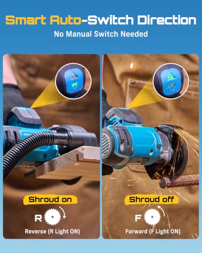 Seesii 21V Brushless 3" Cordless Cut-Off Tool with 2x 4.0Ah Batteries
