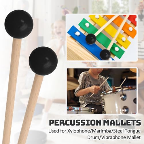 Luomorgo Steel Tongue Drum Mallets, Black, 1 Pair Percussion Mallet - color: Black
