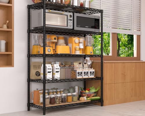 PrimeZone Wire Storage Shelves, 5-Tier Adjustable NSF Metal Shelving - size: 35.5"W x 14"D x 72"H