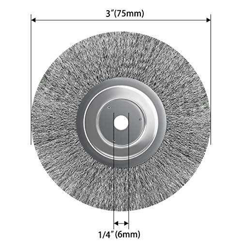 5Pcs 3 Inch Stainless Steel Wire Crimped Wheel Brush with 1/4" Bore for Angle Grinder Derusting Cleaning and Surface Polishing - size: 3"75mm 5Pcs
