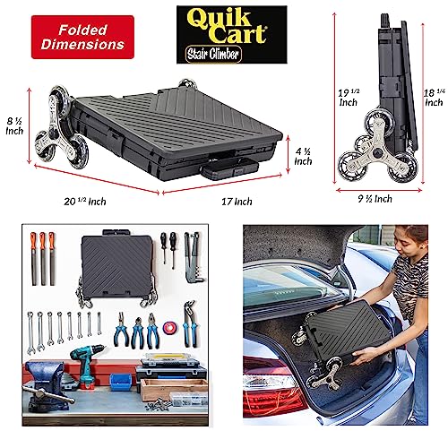 dbest Products Quik Cart Stair Climber Collapsible Rolling Crate - Black - color: Black, style: Stair Climber