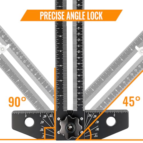 GRENPRO Combination Speed T-Square Ruler Angle Finder Woodworking Tools - color: Black