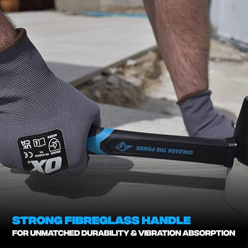OX 24 oz Rubber Mallet Hammer, Non-Marking Head, Martillo de Goma - size: 24 Ounce