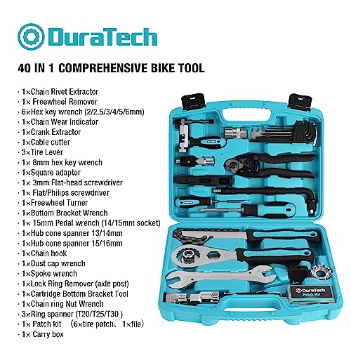 DURATECH 40PC Bike Repair Tool Kit with Carry Storage Case - size: 40 PC