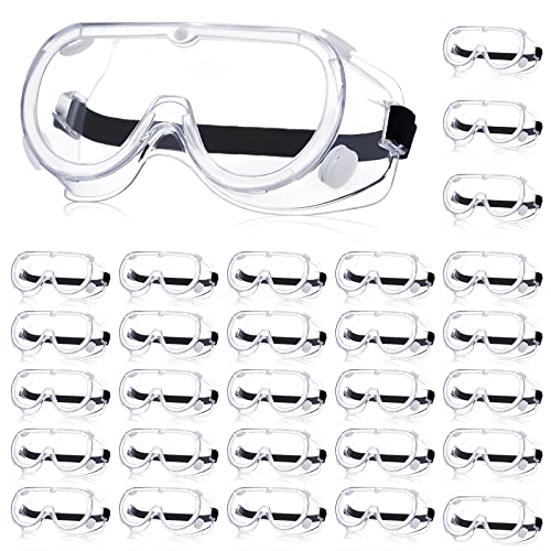 Yunsailing Protective Safety Goggles Lab Over Glasses Clear Anti Fog Eye Protection Goggles for Men Women - color: Clear, Black