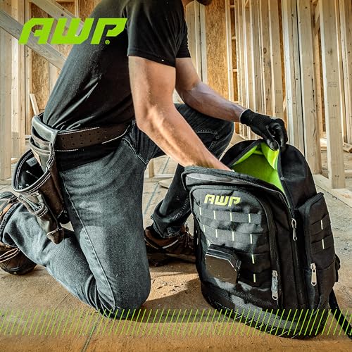 AWP Extreme Tool Backpack, 23 Tool Storage Pouch Pockets, 1 Pack, Black
