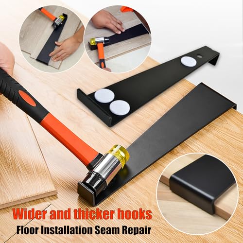 Laminate Wood Flooring Installation Kit, Vinyl Flooring Tools with Spacers, Tapping Blocks, Heavy Duty Pull Bar, Reinforced Double-Faced Mallet Non-Slip Soft Grip (65pcs-Set)