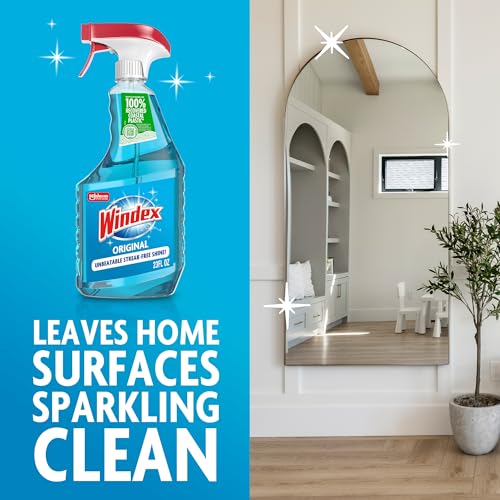 Windex Glass and Window Cleaner Spray Bottle, Packaging Designed to Prevent Leakage and Breaking, Surface Cleaning Spray, Original Blue Scent, 23 Fl Oz (Pack of 2) - size: 23 Fl Oz (Pack of 2), style: Trigger