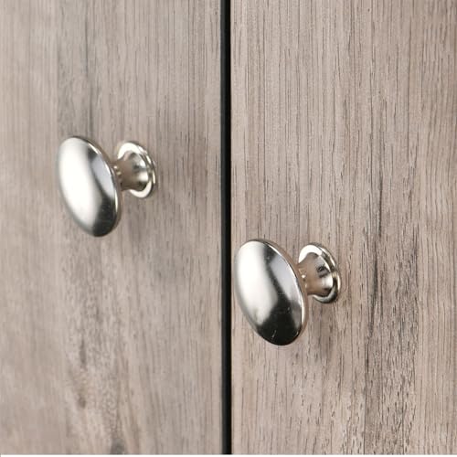 Cabinet Knobs Silver, 12 Pack Rustic Round Metal Dresser Pulls Furniture Handles with Screws for Chest of Drawers Kitchen Cupboard Wardrobe Door, 30x21mm - color: Silver