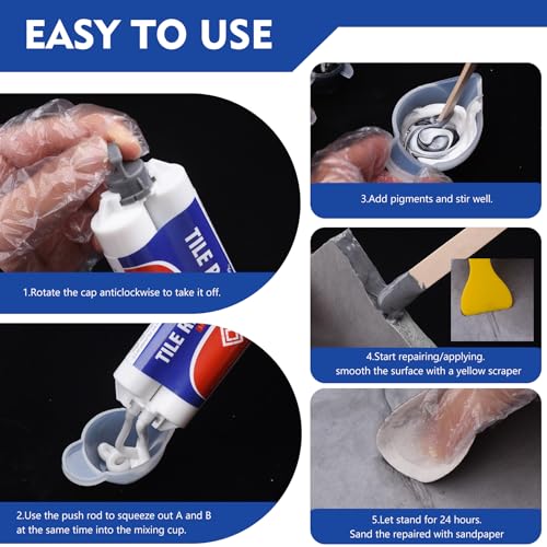 Tile Repair Kit 3.4 oz - Porcelain Repair Paste Reattaches Missing Pieces