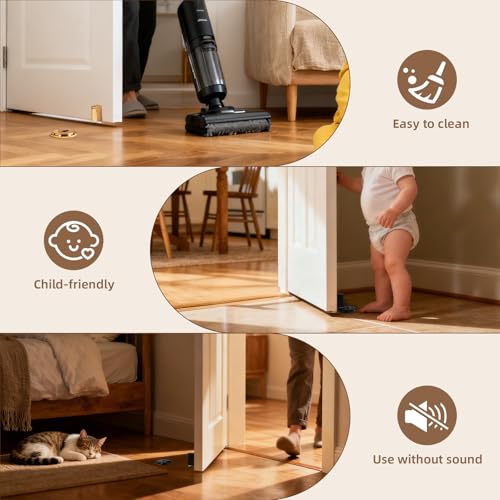 Magnetic Door Stopper, Windproof Floor Door Stop, 1 Pack - color: Matt Black