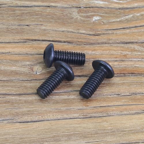 105 Pieces M4 x 10mm Button Head Socket Cap Screws, Thread Pitch 0.7mm, Sutemribor M4 Black Screws, 10.9 Grade Alloy Steel, Black Oxide Finish, Fully Threaded - size: M4 x 10mm, style: Button Head