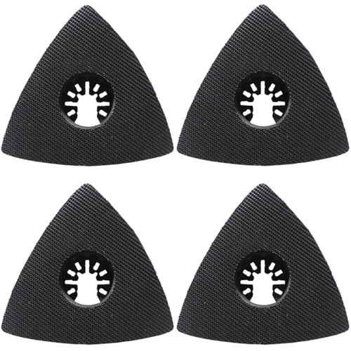 XXGO 4 Pcs 3.5 Inch 90mm Triangle Oscillating Multitool Sanding Pads | Hook & Loop Design , Strong Velcro , XXGO LOGO - size: 3-1/2 Inch Triangle Sanding Pads - 4 Pcs