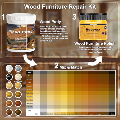 Hupeyna Wood Furniture Repair Kit, 21 Pcs Wood Repair Kit Wood Fillers