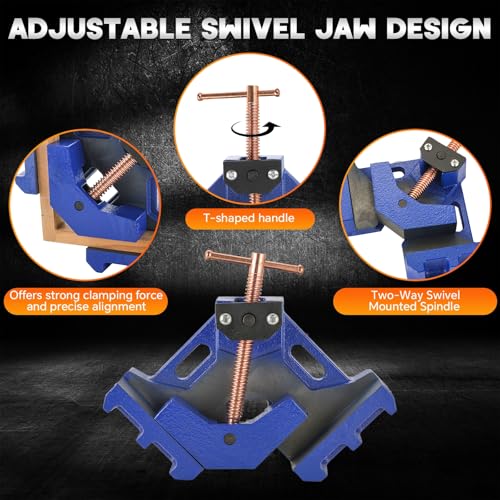 2 Pack Cast Iron Welders Angle Clamp Two Axis 90 Degrees