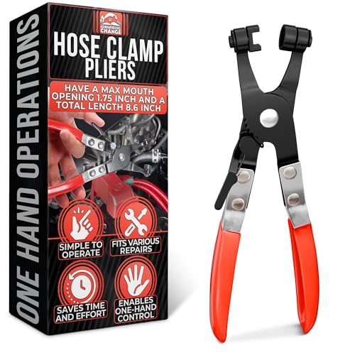 Radiator Hose Clamp Pliers Automotive - Hose Pliers Automotive Clip Removal Tool with Locking Mechanism - Carbon Steel Spring Clamp Tool for Car Repair, Plumbing and Removal of Clamps - color: Black & Red Hose Clamp Pliers