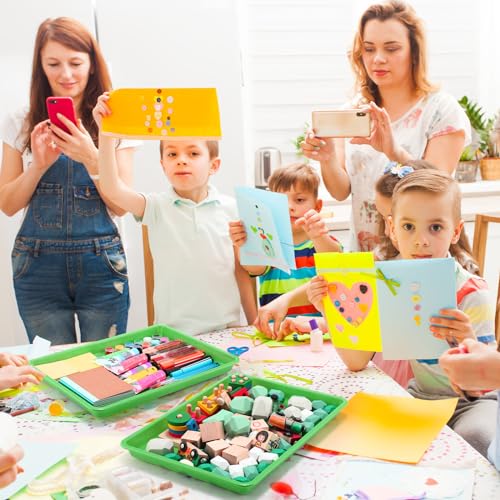Maitys 15 Pack Plastic Art Trays 12 x 16 Inch Sensory Trays, Green - color: Green