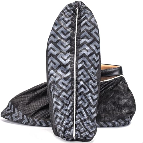 ProtectX Premium Disposable Shoe Covers, Large 1000-pack (500 pairs), Water & Slip Resistant, Durable Non-Woven Polypropylene Fabric for Booties, Fits Up to 10.5 US Men and 12 US Women Size, Black - size: Black PP Large 1000PK