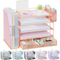 gianotter 5-Tier Desk Organizer with Drawers and File Holders - color: Rose Gold, size: 5T