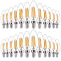 FLSNT 24 Pack LED Candelabra Bulbs 60W Equivalent, B11 Dimmable LED Chandelier Light Bulbs, E12 Base, 2700K Soft White - color: 2700k Soft White, size: 24 Count (Pack of 1)