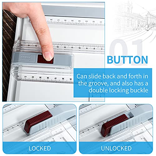 Zonon A3 Portable Drawing Board, Multi-Function Metric Drafting Table Drafting Board with Clear Rule Parallel Motion and Angle Adjustable Measuring System(A3) - size: A3