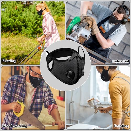 Threlaco 6 Pcs Dust Mask Reusable Respirator Mask - color: Black