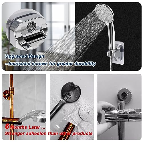 NearMoon Self Adhesive Shower Head Holder-Adjustable Handheld Shower Holder NO Drilling Wall Mount Waterproof (1 Pack, Chrome Finish) - style: Chrome Finish
