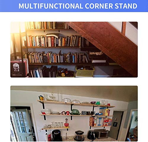 20 PCS Black Corner Bracket Heavy Duty Shelf Brackets 5 x 3 Inch L Corner Brace Joint Angle Bracket for Shelves, Furniture Cabinet Bookshelf with Screws - size: 5X3-20PCS