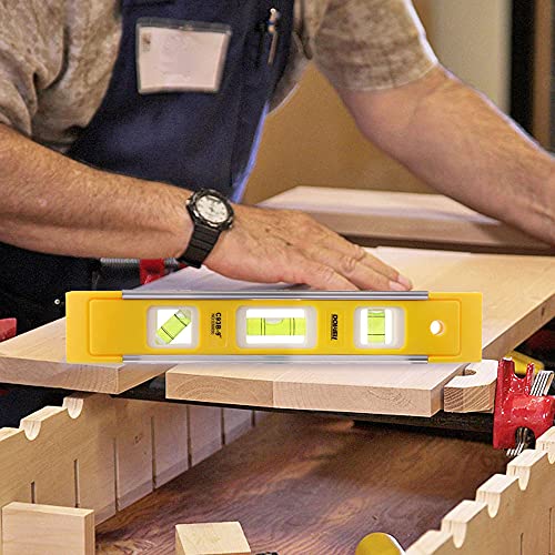 DOWELL 9 Inch Magnetic Spirit Level, Leveler Tool, 1-Pack, Yellow - color: 1pcs-yellow