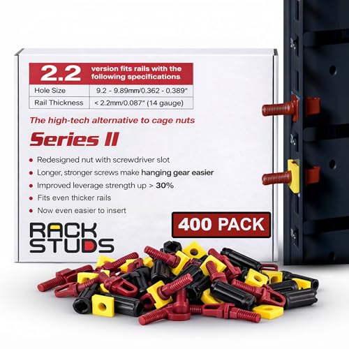 R400 - Server Rack Screws for Server Rack Rails 19" Square Punched Vertical Rails, Perfect Cage Nut Replacement, Rack-Mount Screws - Red 400-Pack 2.22mm/0.086 - color: Red, size: 400 Pack