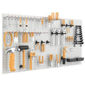 WALMANN Metal Pegboard, Tool Organizer Boards with Hooks, 24x48 in - color: Grey