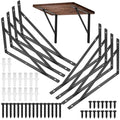 8 Pcs Heavy Duty Shelf Brackets, Floating Metal Shelf Brackets, Metal Wall Mount L Shaped Shelves Support Angle Brackets for Heavy Duty Floating Shelves Shelf Brackets (11.81 inch x 7.48 inch) - size: 11.81 x 7.48 inch Black