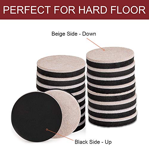 Yelanon Felt Furniture Sliders 20 Pcs 3.5" Round for Hardwood & Tile - size: 20pcs 3.5"
