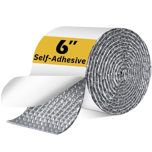 Double Bubble Reflective Foil Insulation Tape, Self-Adhesive Ac Pipe Insulation Wrap for AC Hose, HVAC Duct, Exhaust Hose, Bubble Wrap Insulation for Weatherproof Attics, Windows, Garages - 6 inch - style: 6in wide x 16.5ft long