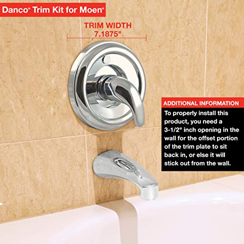 Danco (10002) Universal Moen Trim Kit for Single-Handle Shower Valves, Compatible for Moentrol Series, Brushed Nickel