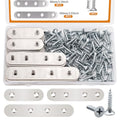 mankk 96PCS Flat Metal Brackets Mending Plate Stainless Steel Flat Straight Brace Brackets Fixed Connecting Plate for Wood Repair Fixing - color: Silver-50/80/100mm