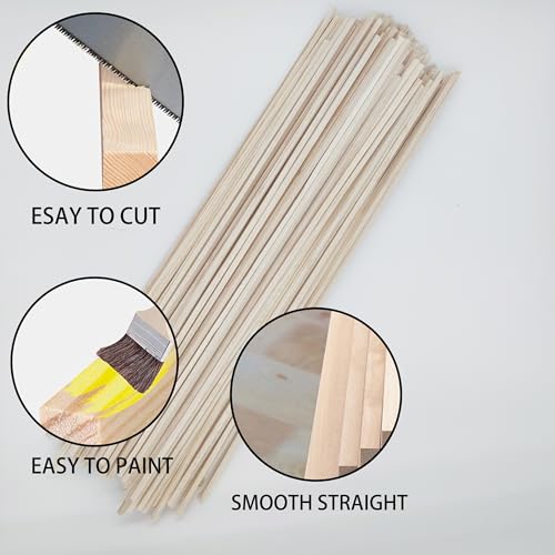 120Pcs 1/8 Inch Balsa Wood Sticks - size: 12" X 1/8" X 1/8" 120pcs