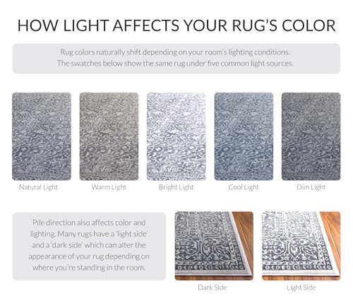 SAFAVIEH Reflection Runner Rug 2'3"x6', Dark Grey & Cream RFT670B - color: Dark Grey/Cream, size: 2'3" x 6' (Runner)
